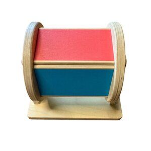 LOVEVERY Wooden Spinning Rainbow Drum Montessori Toy Babies Colorful Spinner